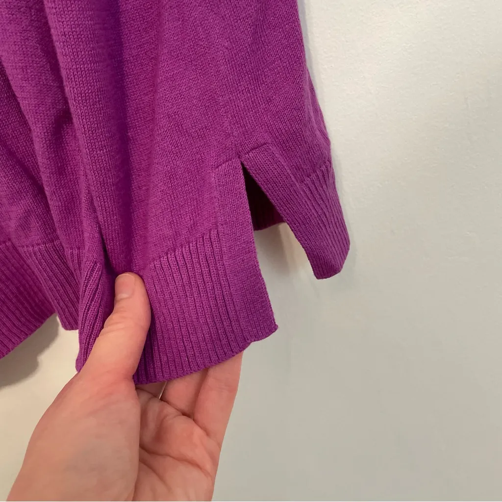 J. JILL Wearever Collection Silk Blend Blouson Sleeve Sweater Purple 3/4 Sleeve Size L - Image 10