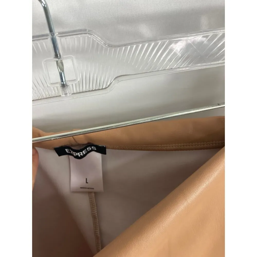 Express Faux Leather Brown Legging Size Large - Image 4