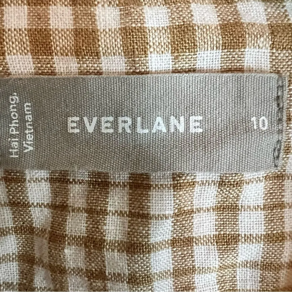 Everlane‎ Linen Button Down Top, Size 10. Practical and Comfy Career Wear - Image 2