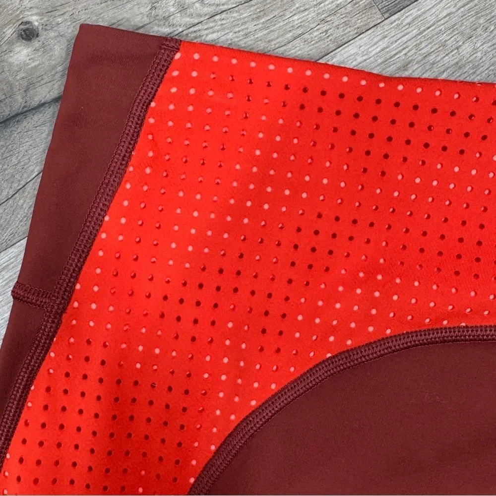 Athleta Ultimate Stash Leg Pocket Colorblock Crop Leggings Burnt Orange Large - Image 6