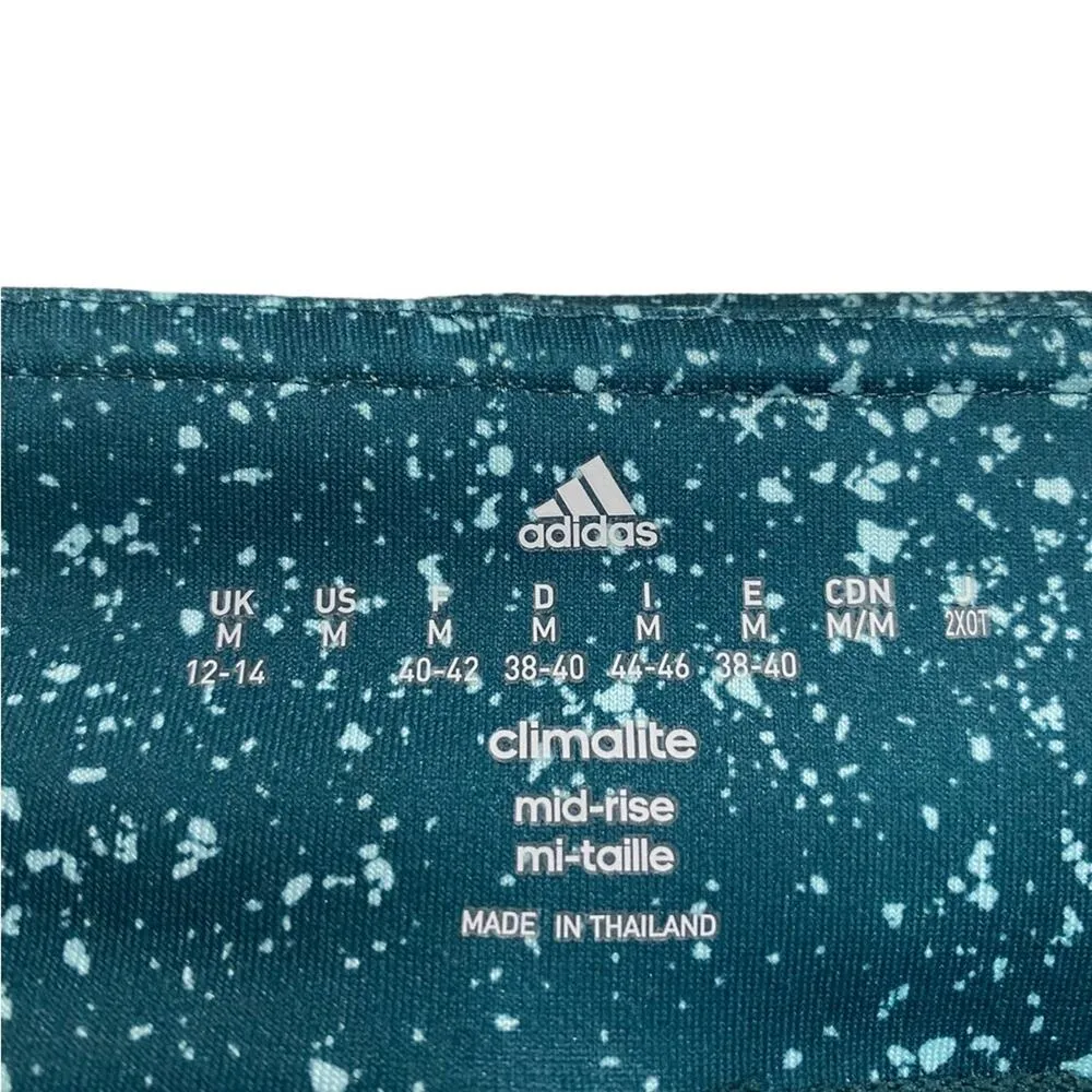 Adidas Climalite Green Mid-Rise Leggings Sz M - Image 5