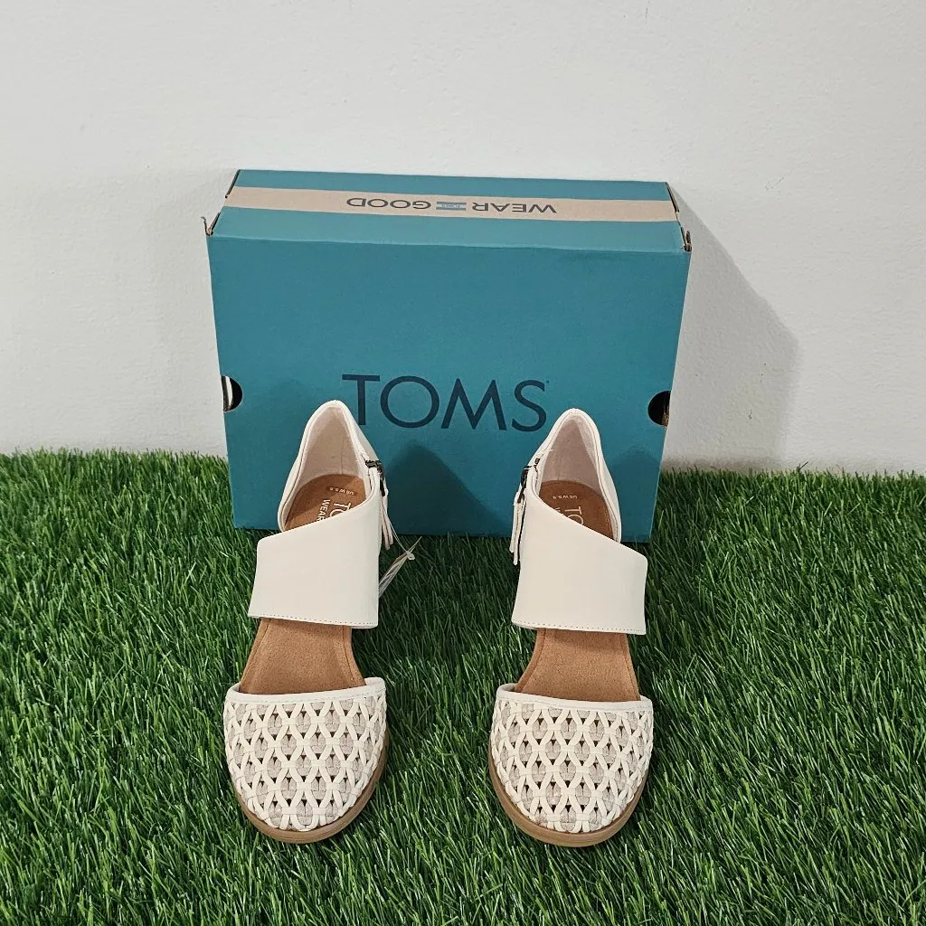 TOMS Milan Closed Toe Heel - Natural Geo Basket PU Leather - Size 5.5 - 10022268 - Image 2