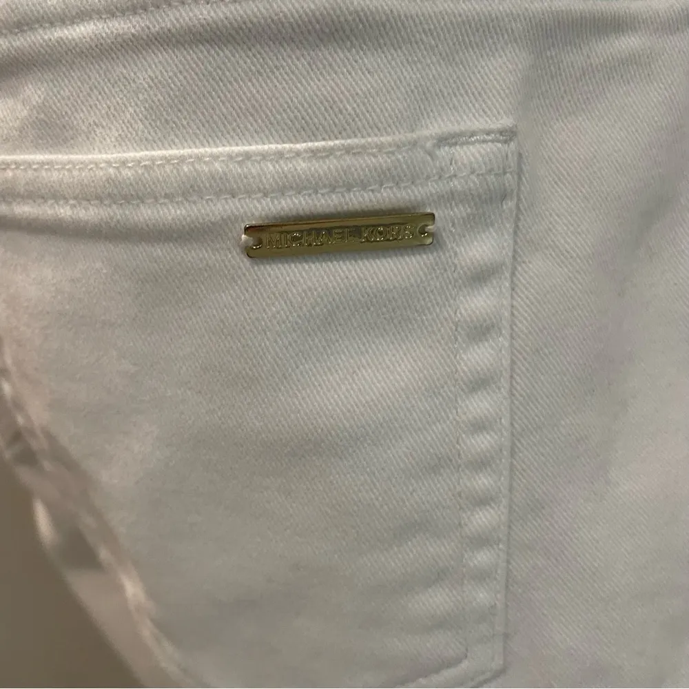 Michael Kors White Jean Denim Bermuda Length Shorts Size 6 - Image 5