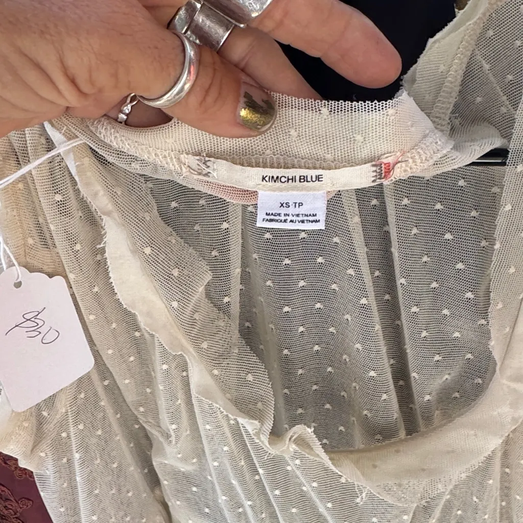 Kimchi Blue Cream Ruffle Blouse - Image 4