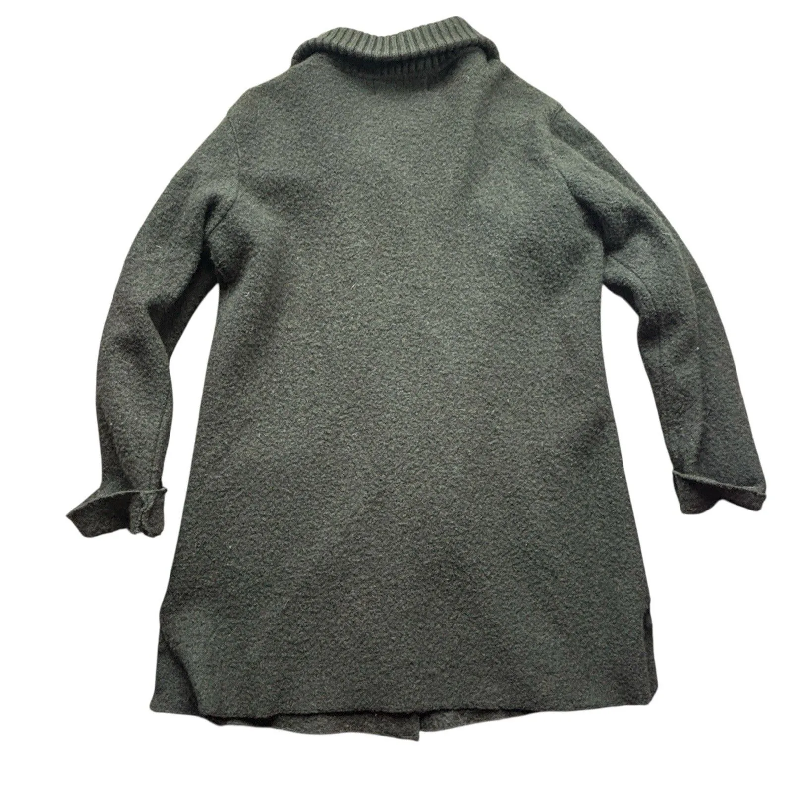 VTG Centigrade 100% Wool Sweater Coat Womens M Green Deep Pockets Snaps EUC Size M - Image 3