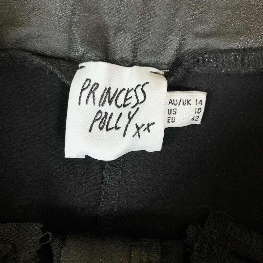 Princess Polly Black High Waisted Zipper Front Skinny Pants Size 10‎ Edgy Moto - Image 6