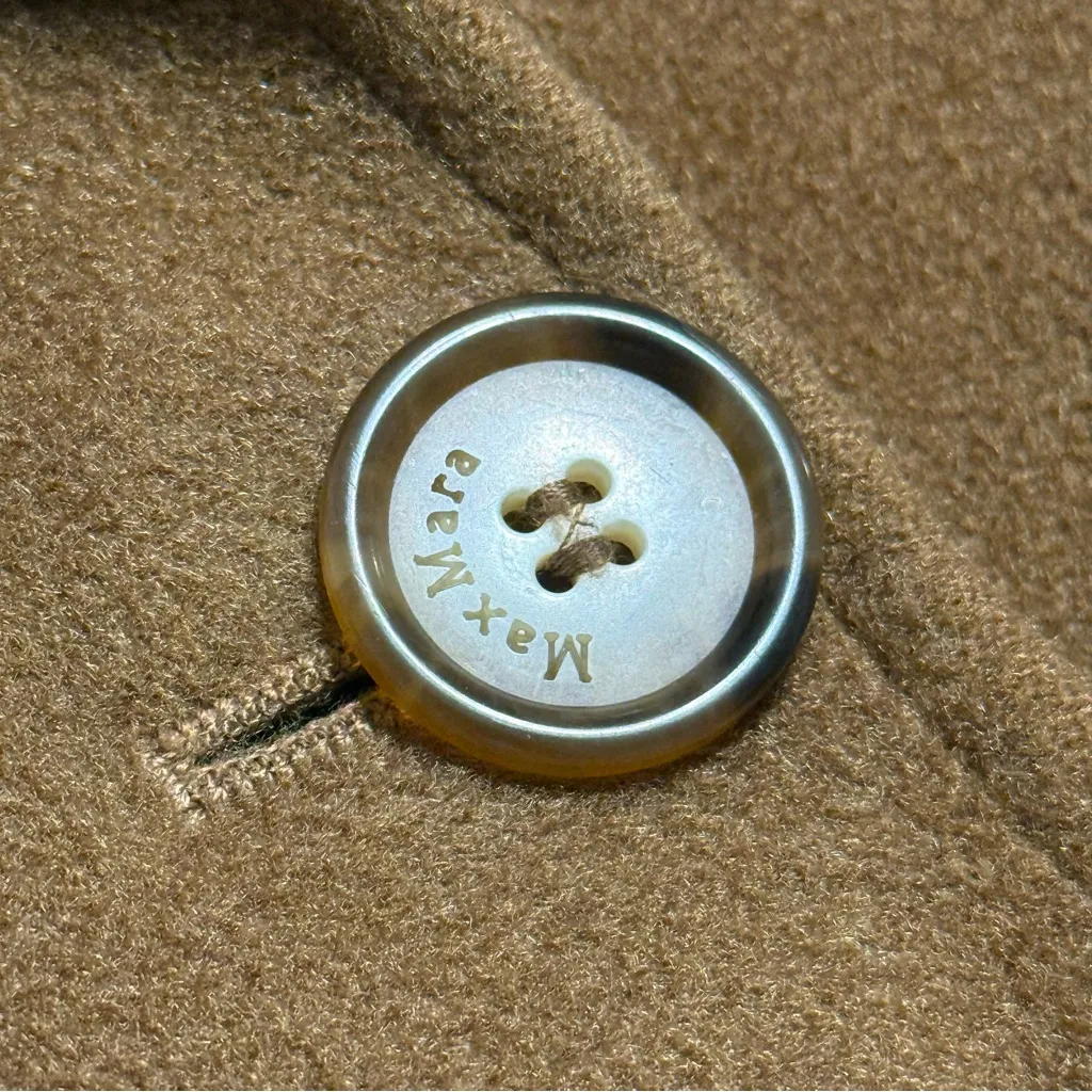 MaxMara Wool Oversized Double Breasted Pea Coat in Tobacco - Image 5