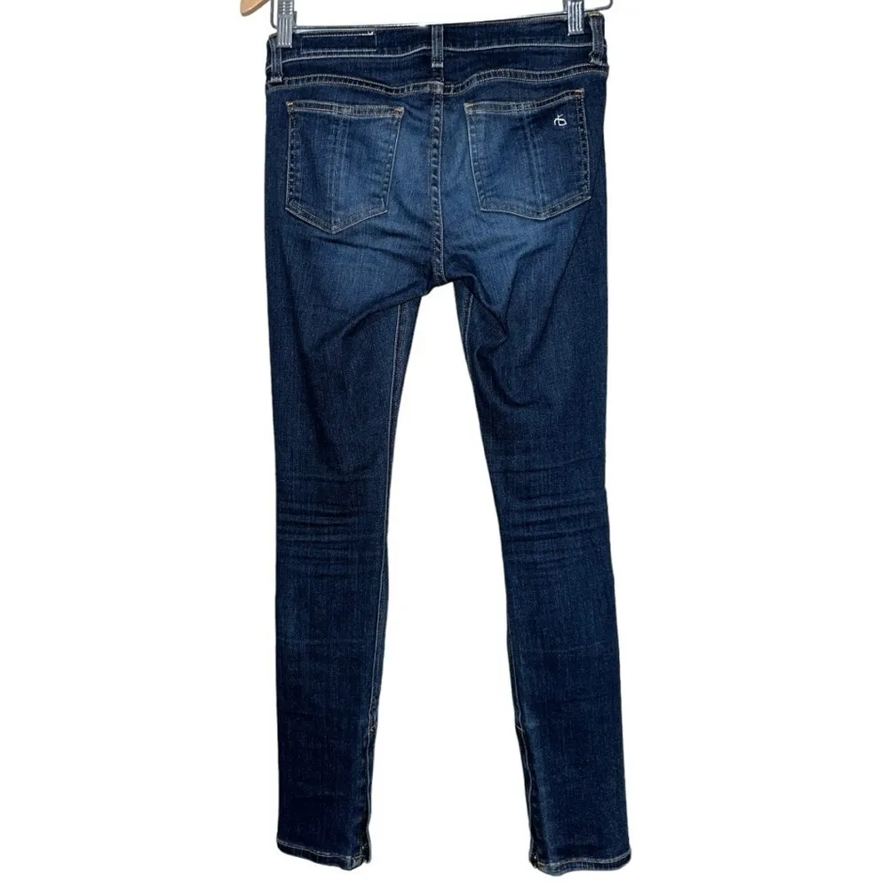 RAG & BONE Women's Size 25 Pacifico Blue Wash Zipper Ankle Capri Skinny Jeans - Image 3