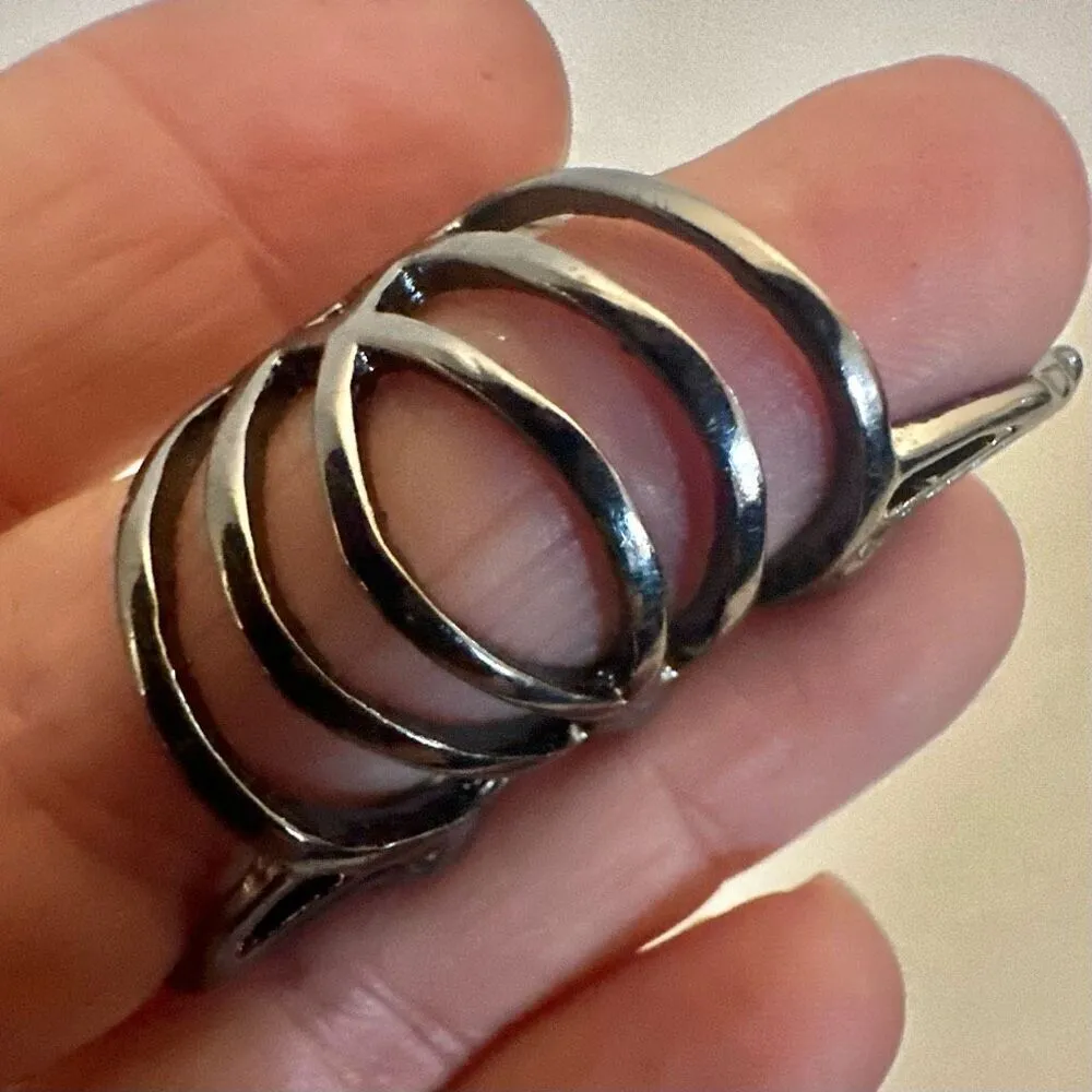 Long grey cocktail ring Gray - Image 4