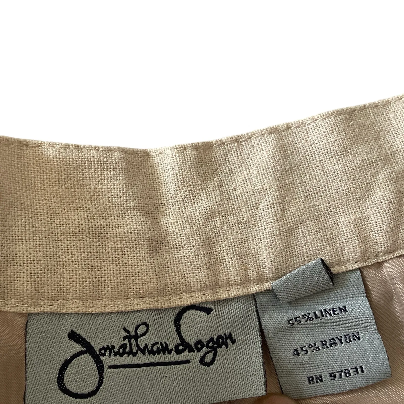 Jonathan Logan Linen Blend Dress Pants Tan Size 8 - Image 3