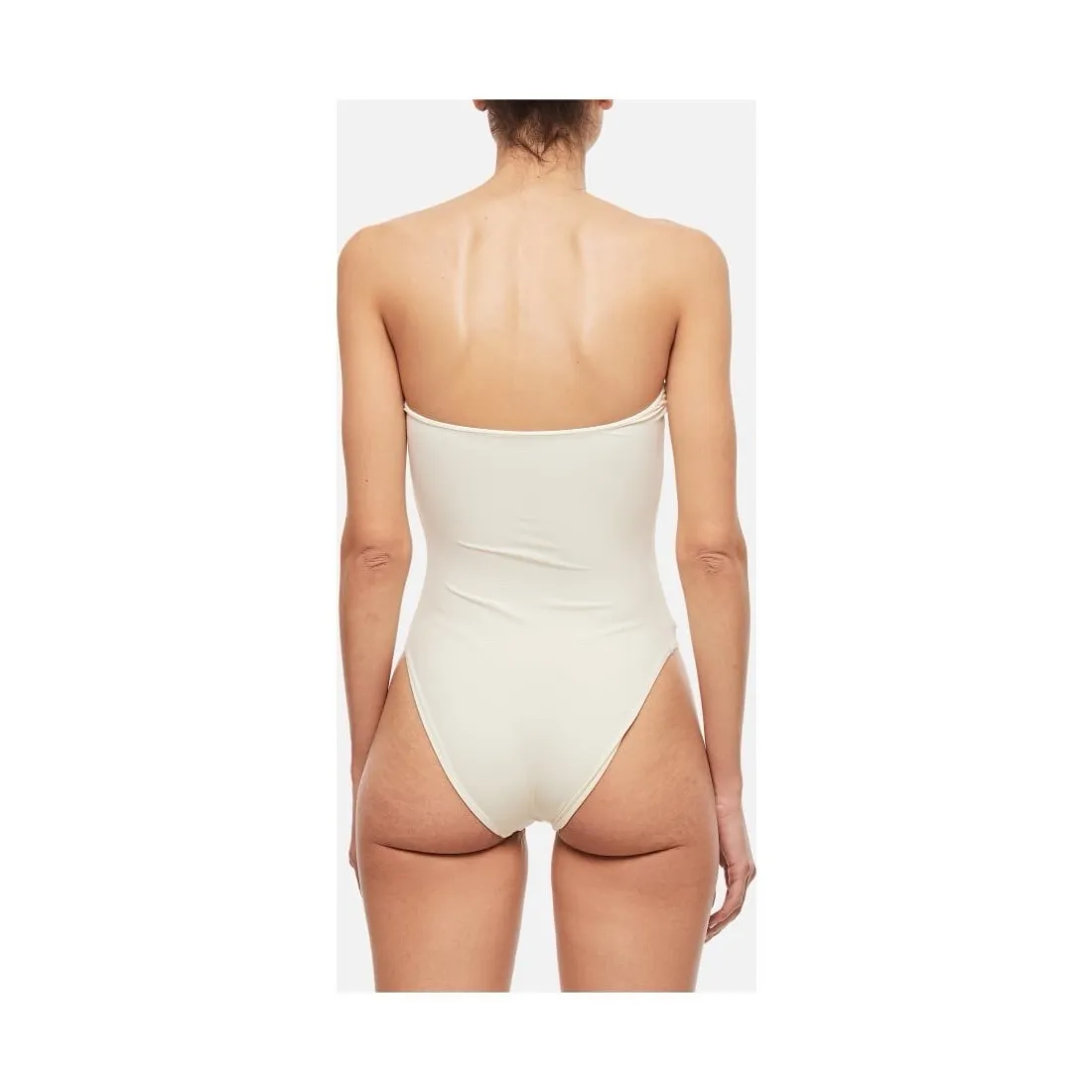 Lido Sedici One Piece Swimsuit Ivory EUC Size S Made in Italy Strapless - Image 3