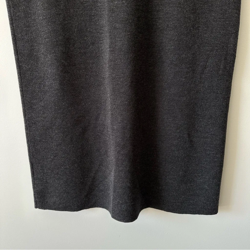 Eileen Fisher Skirt Womens Large Gray Merino Wool Long Knit Pull On - Image 9