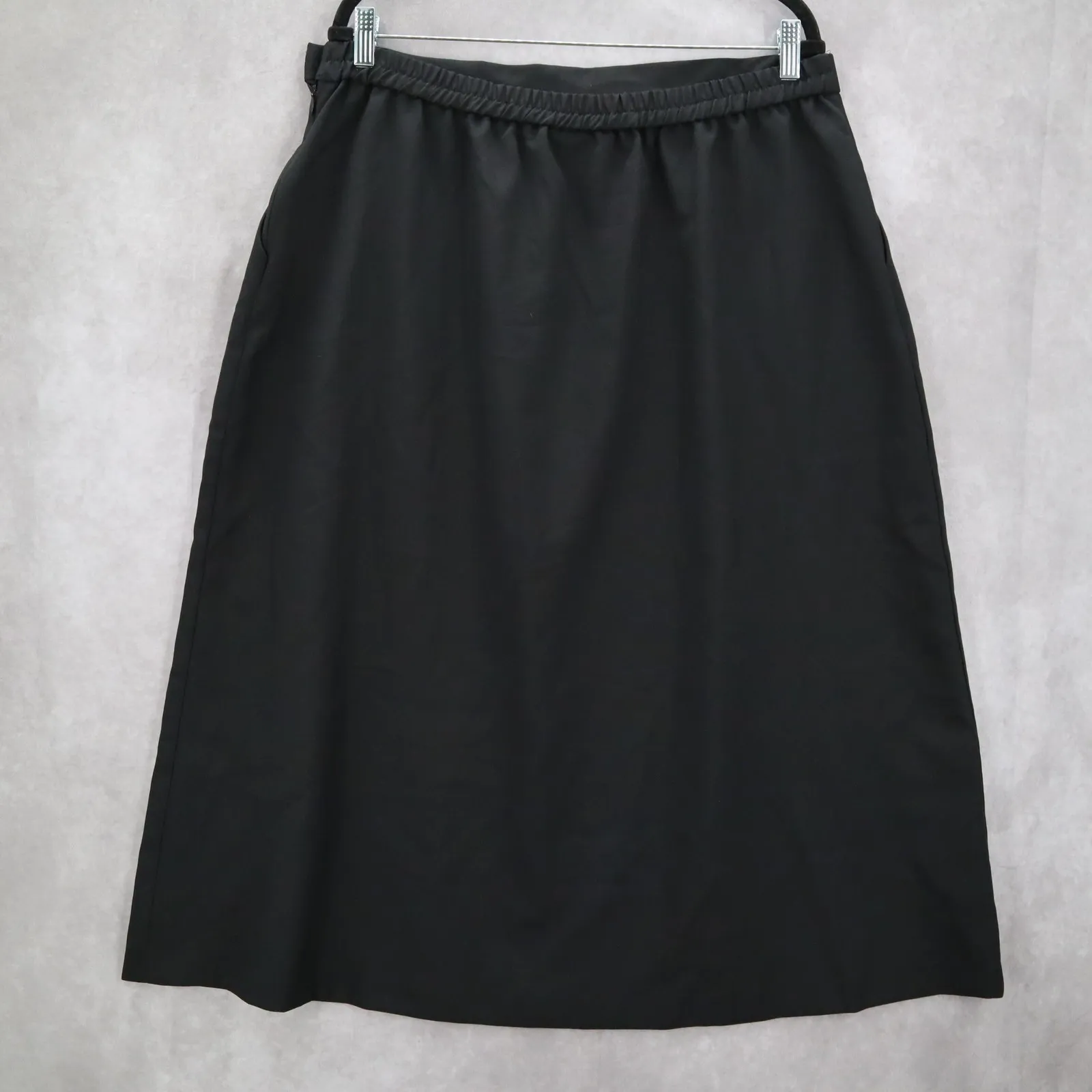 Bedford Fair Black Pull On Secretary Midi Church Pocket Flare Skirt Plus 20P Size undefined - Image 2