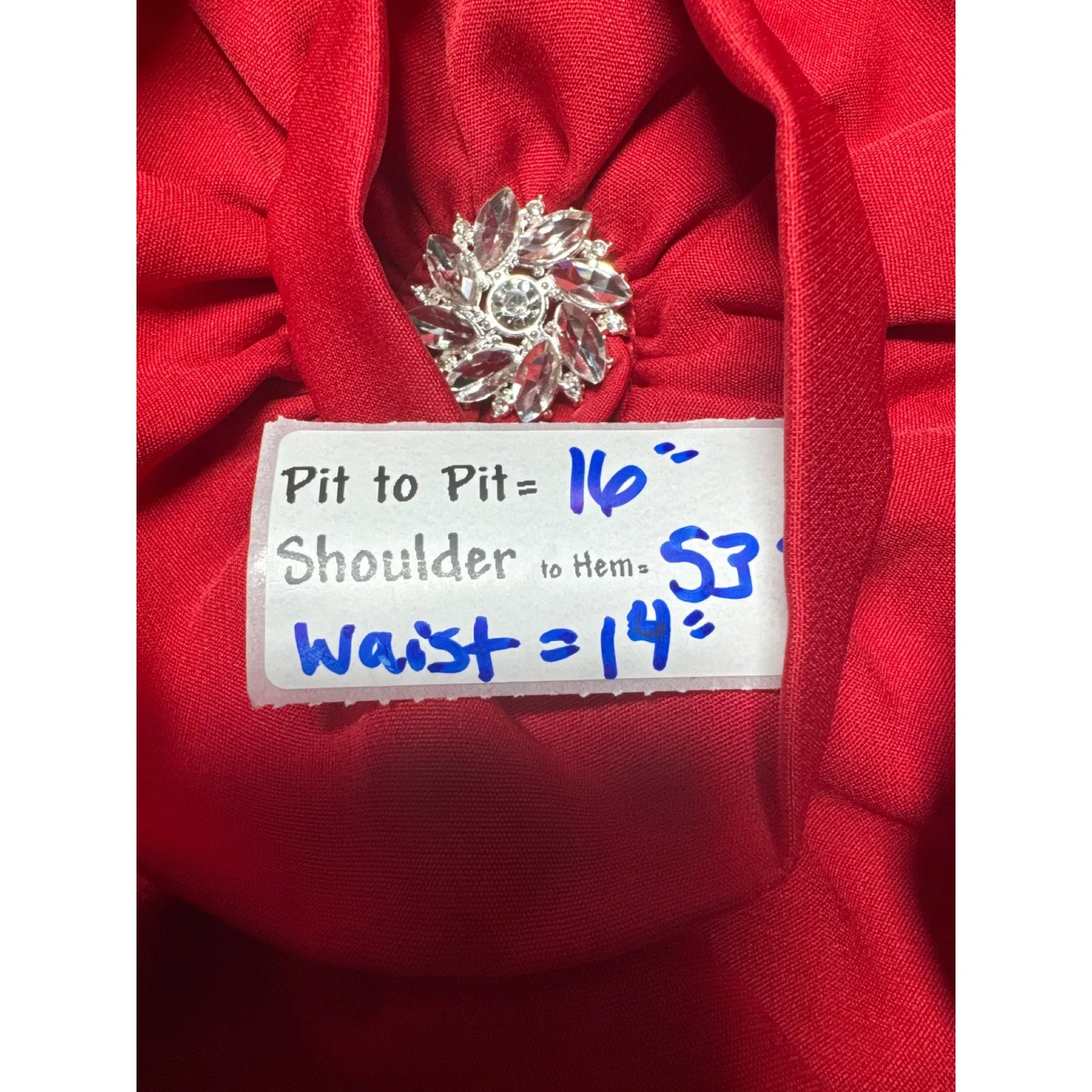 Stunning Black Off Shoulder Maxi Dress with Red Floral Appliques Evening Gown Size L - Image 3