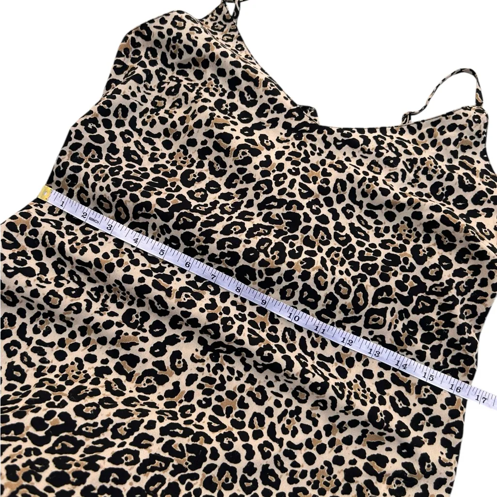 Emory Park leopard print spaghetti strap‎ dress size M midi length - Image 5