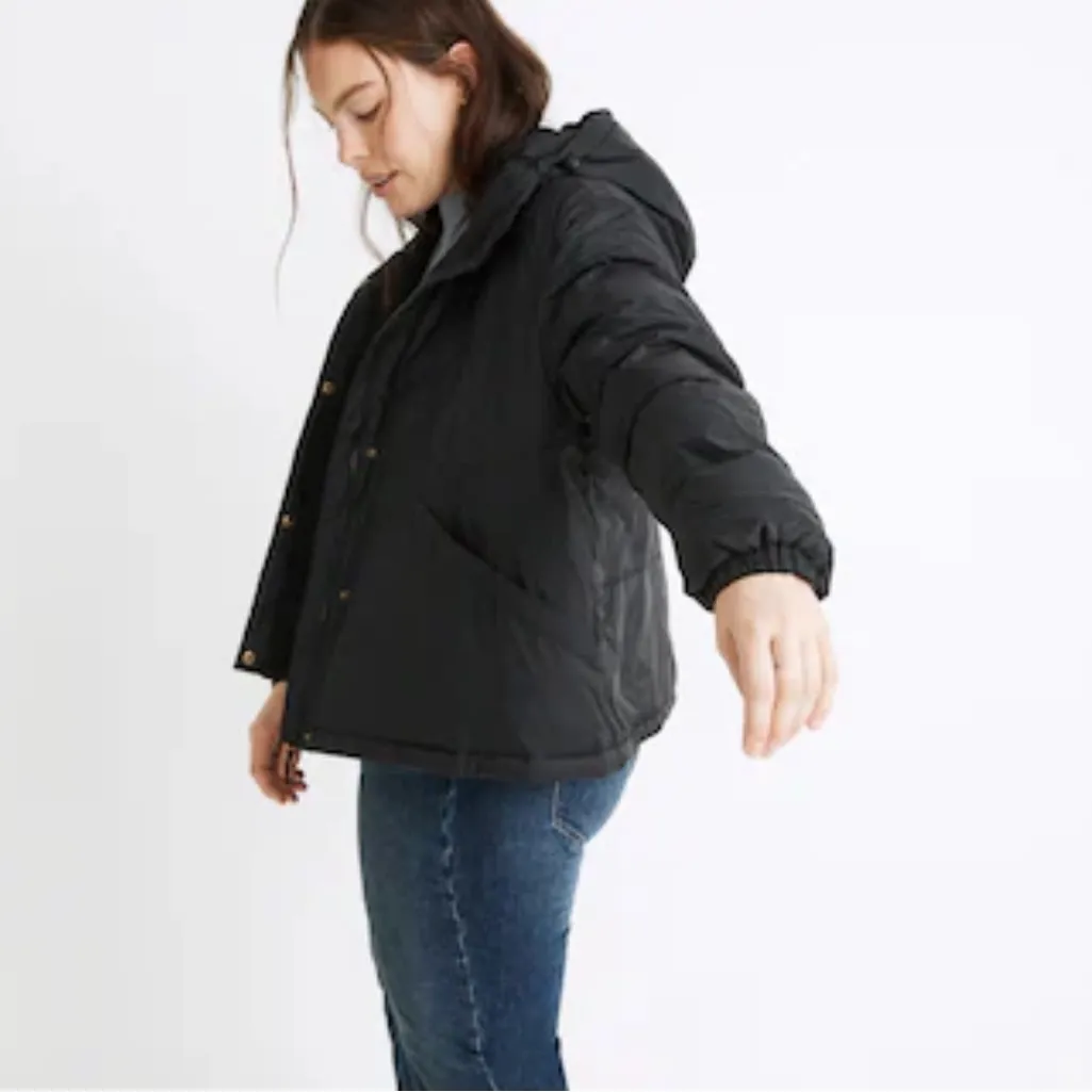 Madewell  Chevron Packable Puffer Jacket in Black - Image 3