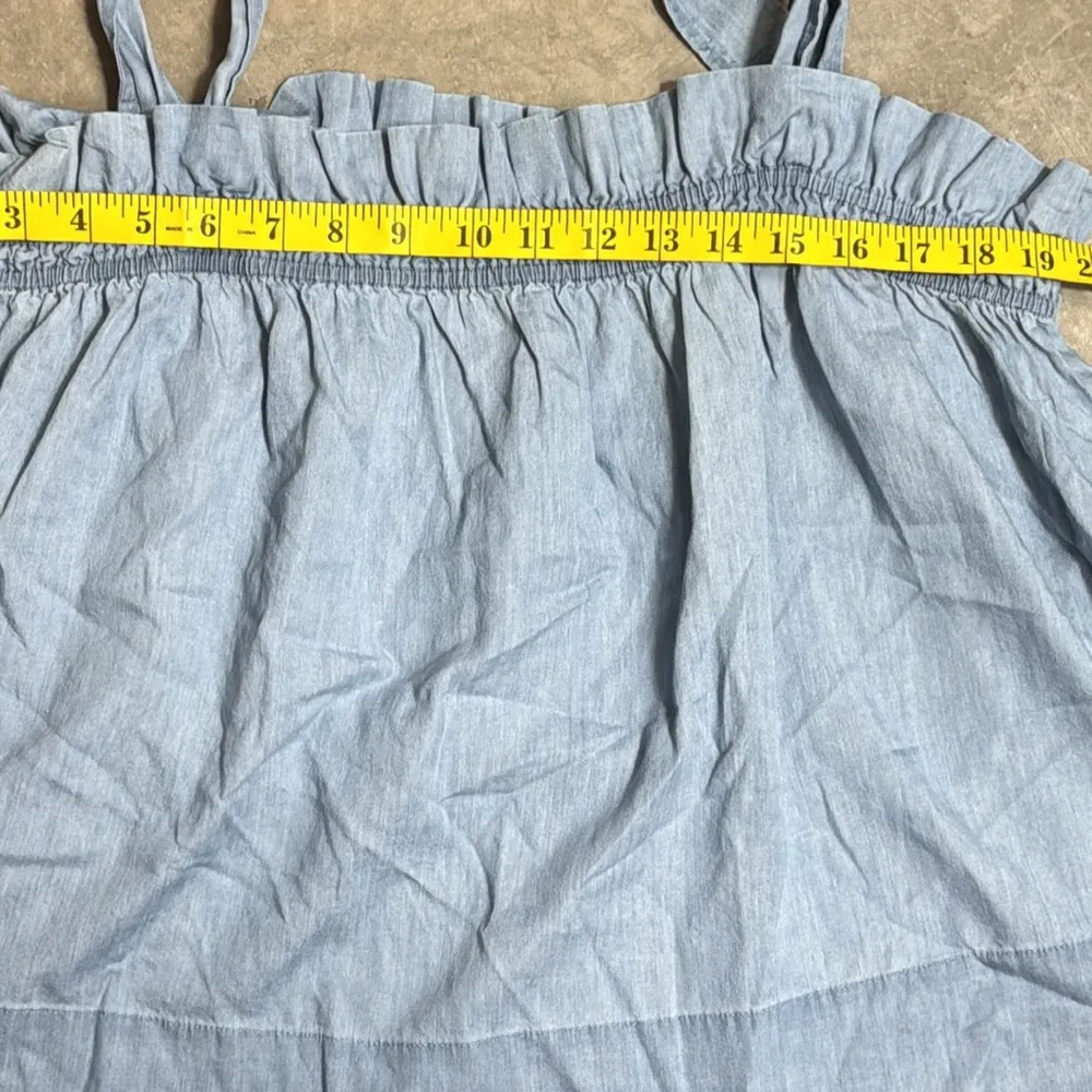 Express chambray Ruffled Smocked Tank Top blouse Xl - Image 4