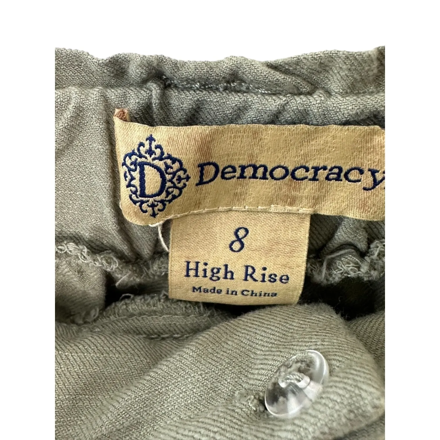 Democracy Olive Green High Rise Paper Bag Belted Jogger Pants Women's Size 8 - Image 6