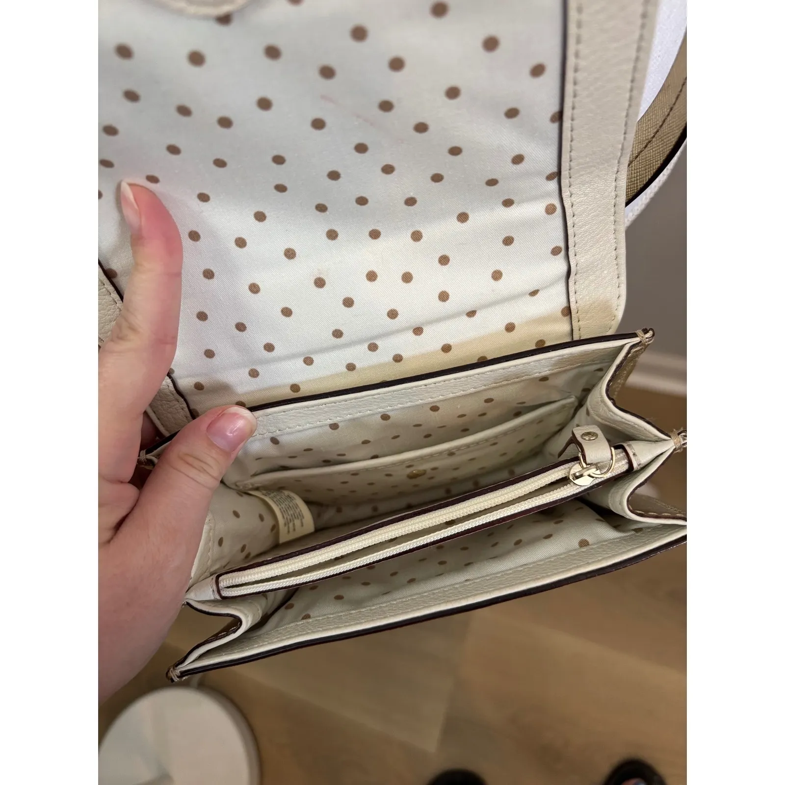 Kate Spade‎ Gold Crossbody Bag Small Metallic Leather Purse Handbag - Image 5