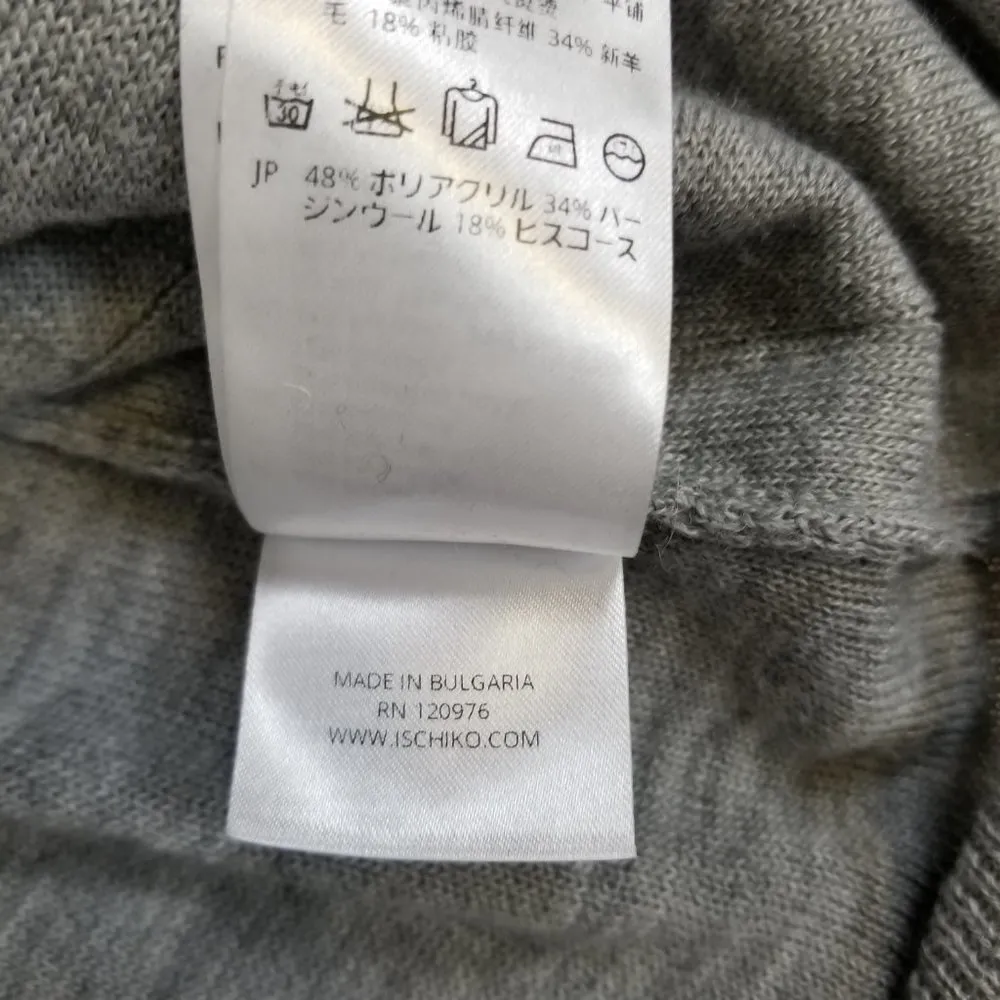 Ischiko Asymmetrical Wool Blend Sweater Gray Sz 0 - Image 11