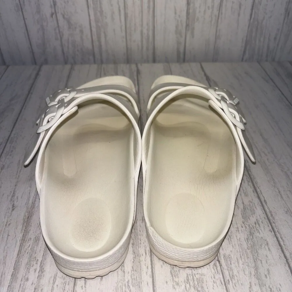 Womens Size 6 Birkenstock White Rubber Sandals - Image 4