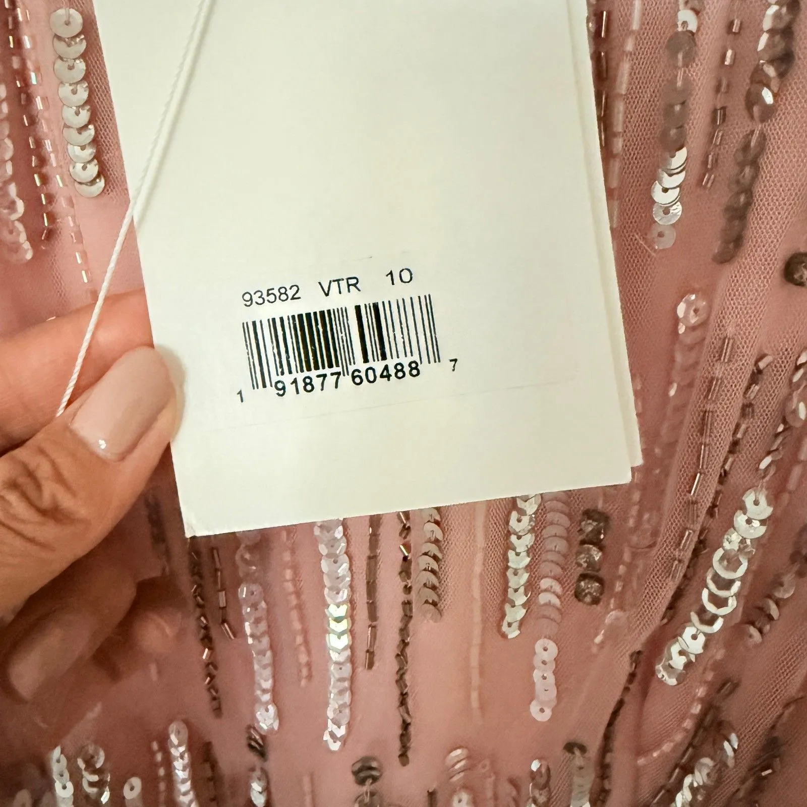 NWT Mac Duggal 93582 Vintage Rose Embellished Full-Length Gown Layered Sleeve 10 - Image 6