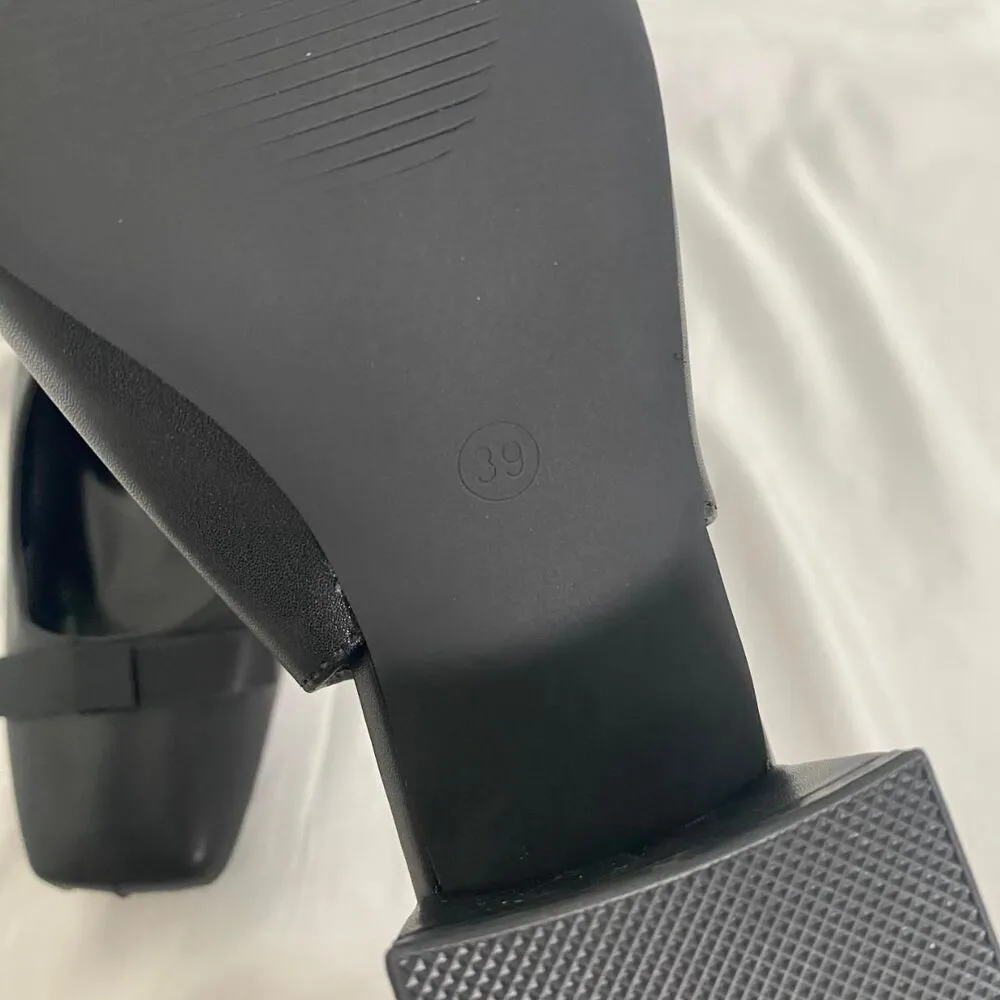 Cider Coquette Bow Bowknot Mary Jane Ballerina Sling Backs Black NWT US 8.5 - Image 7