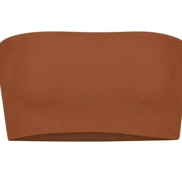 0393. NWOT SKIMS Fits Everybody Bandeau Top Bra Crop Tank Women's Size XL Brown - Image 2