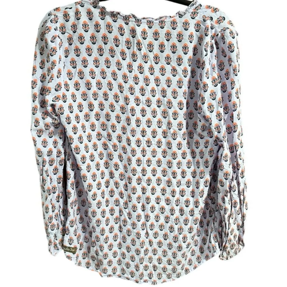 Matilda Jane Delicate Topiary Lavender Blouse floral preppy cottage sz Medium - Image 5