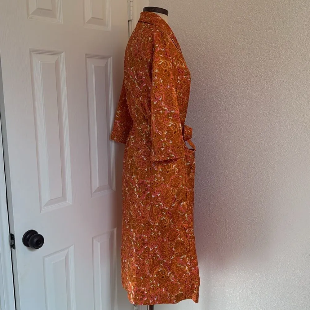 Vintage 1960s retro robe OOAK rare Orange Size M - Image 12