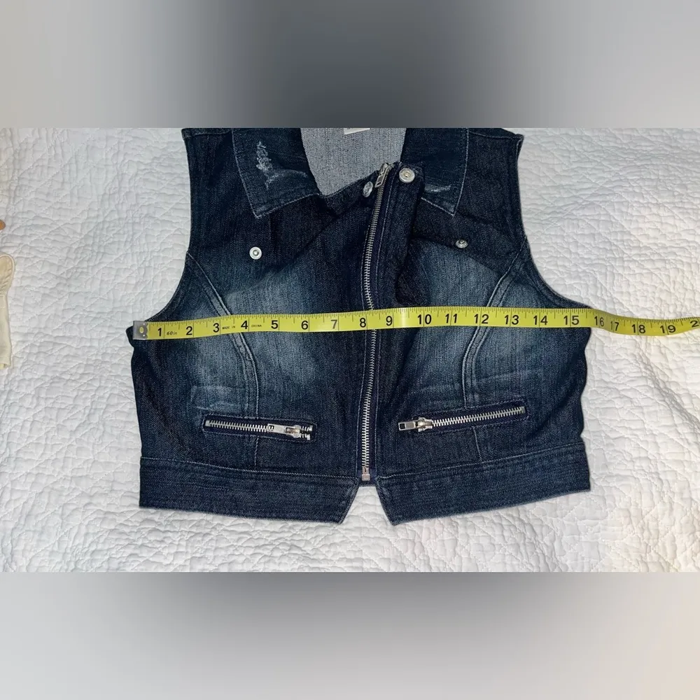URBAN GROOVE Denim Zipper Vest - Image 5