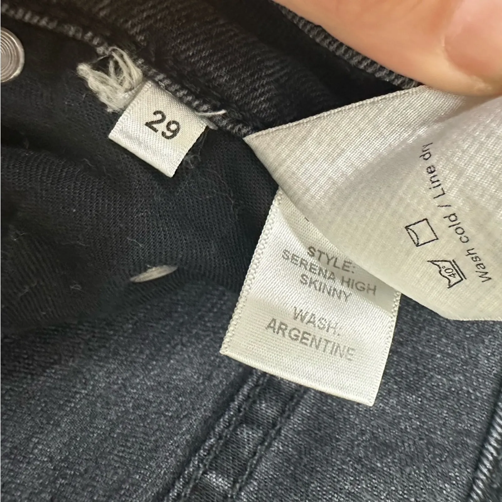 Reformation Jean Black Denim Skinny Button Fly Cotton Serena High Waist - Image 9