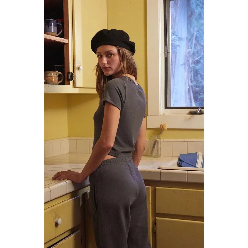 Playboy by PacSun Womens Tee Sz XS Gray Classic‎ Ribbed Shirt Cropped Top - Image 2