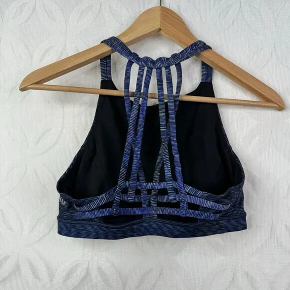 Lululemon Slide‎ With Me Linear Flux Battleship Sport Bra Size 4 - Image 7