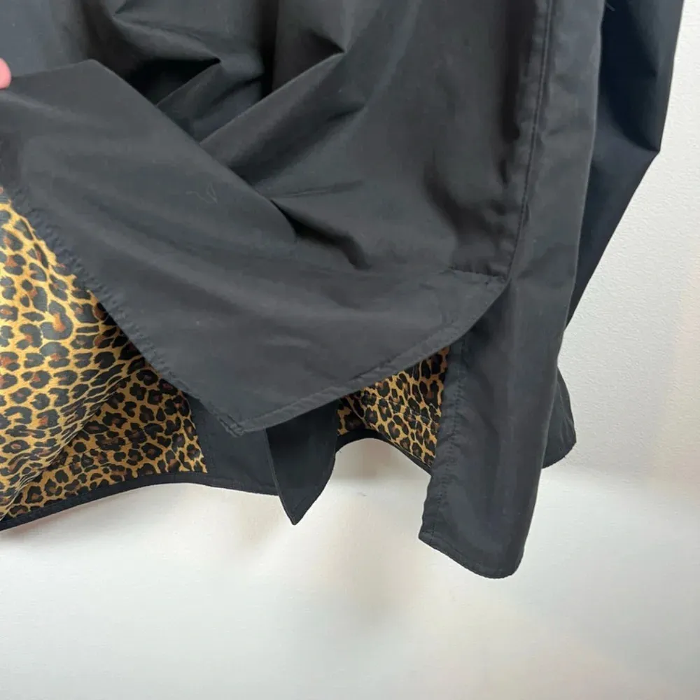 Dennis Basso Women's Jacket Black Leopard Lined Snap Pocket Lightweight Sz Large - Image 11