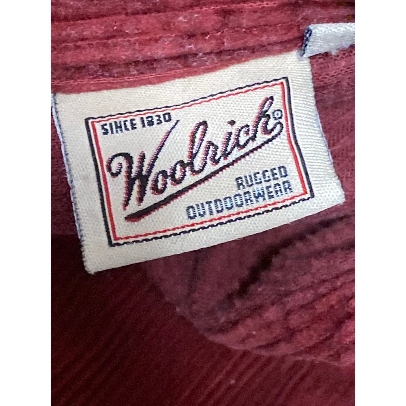 Woolrich Women's Red Corduroy Long Sleeve Pocket Button Down Shirt Top Size S - Image 3