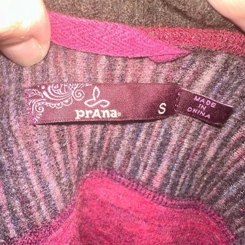 PRana wool striped cowl neck gorpcore outdoorsy S sweater - Image 3