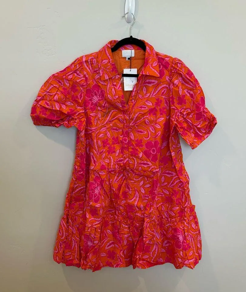 Sugarlips Rea Floral Stacie Button Down Mini Dress, 1X - Image 3