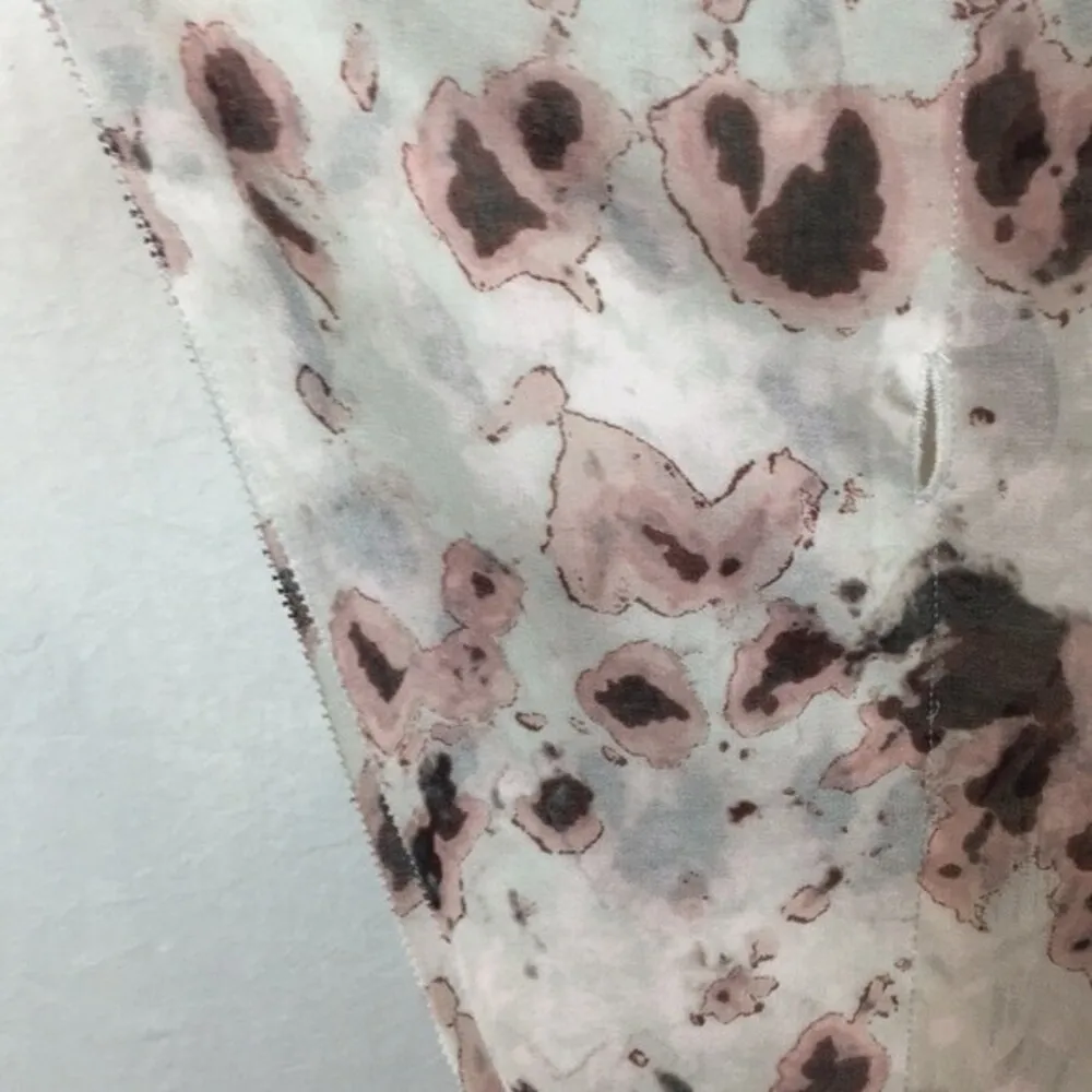 Rachel Roy Woman's Gray Floral Silk Print Swim Cover Up Blouse Top NEW L - Image 7