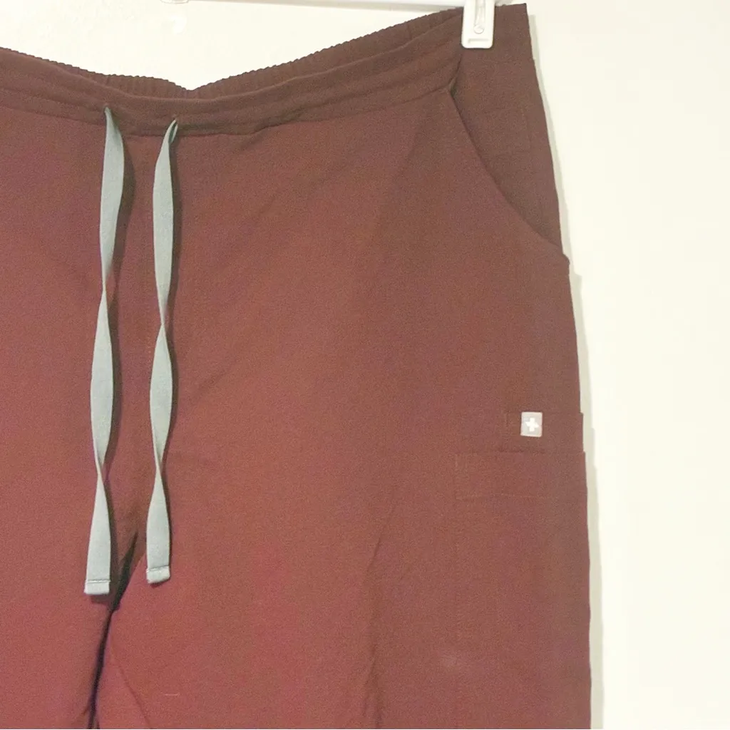 Figs Yola Skinny Women's XL Scrub Pants  Maroon Technical Collection - Image 2