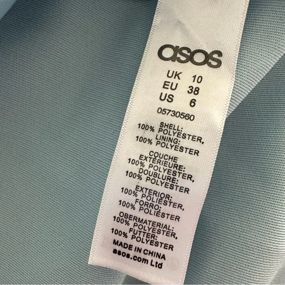 Asos Maternity Design Light Blue Sleeveless Zip Back Dress Womens US 6 - Image 9