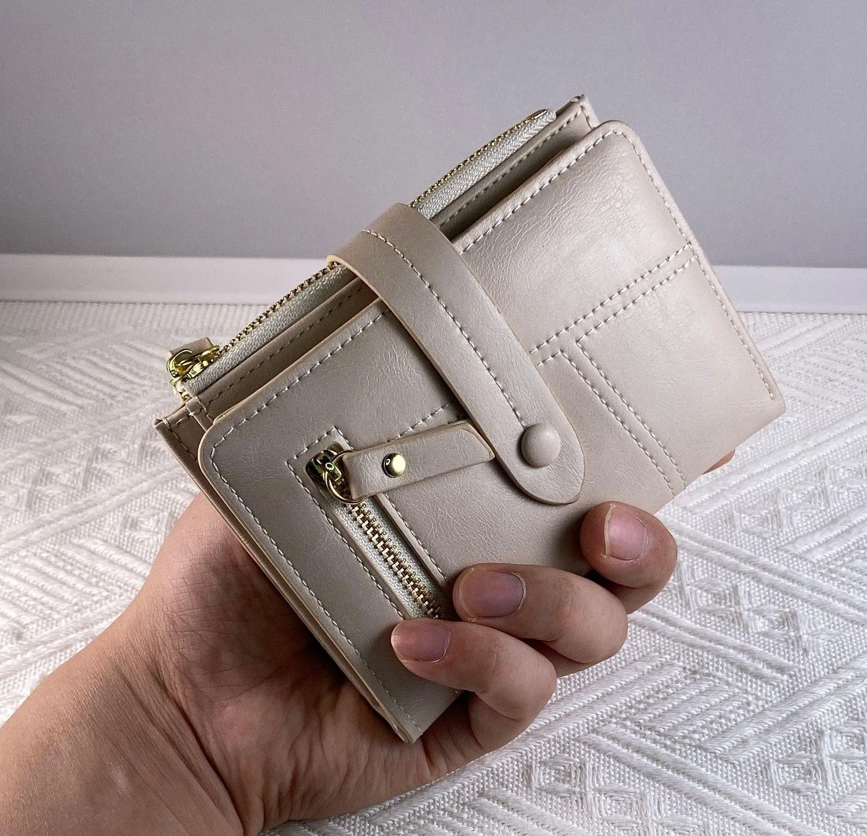 Wallet for Women,Trifold Snap Closure Wallet,Credit Card Holder Coin Purse - Image 8