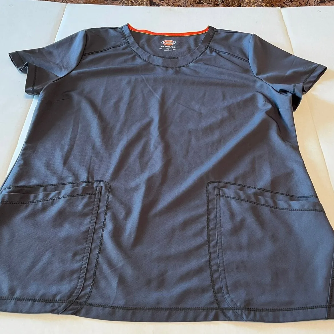 Dickies Dynamix grey‎ Scrub Top short sleeve size XL women's - Image 3