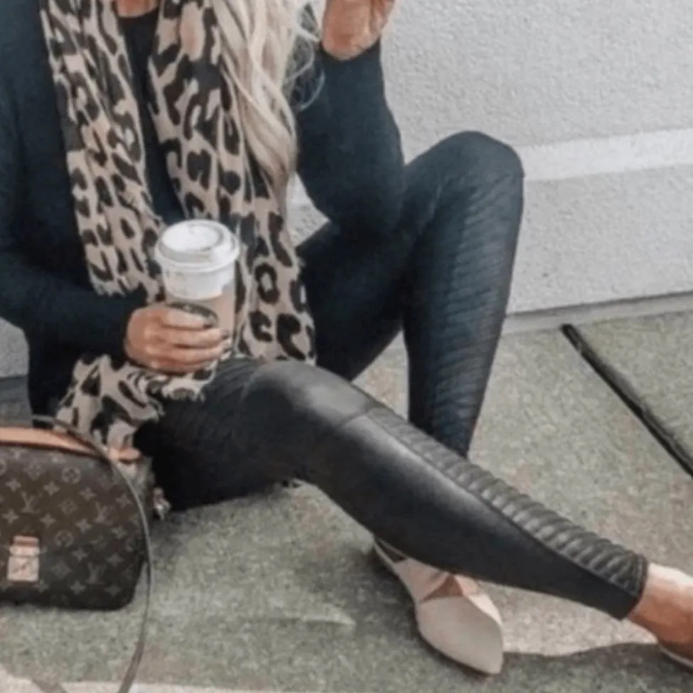 7 For All Mankind Faux Leather Moto Leggings - Image 3