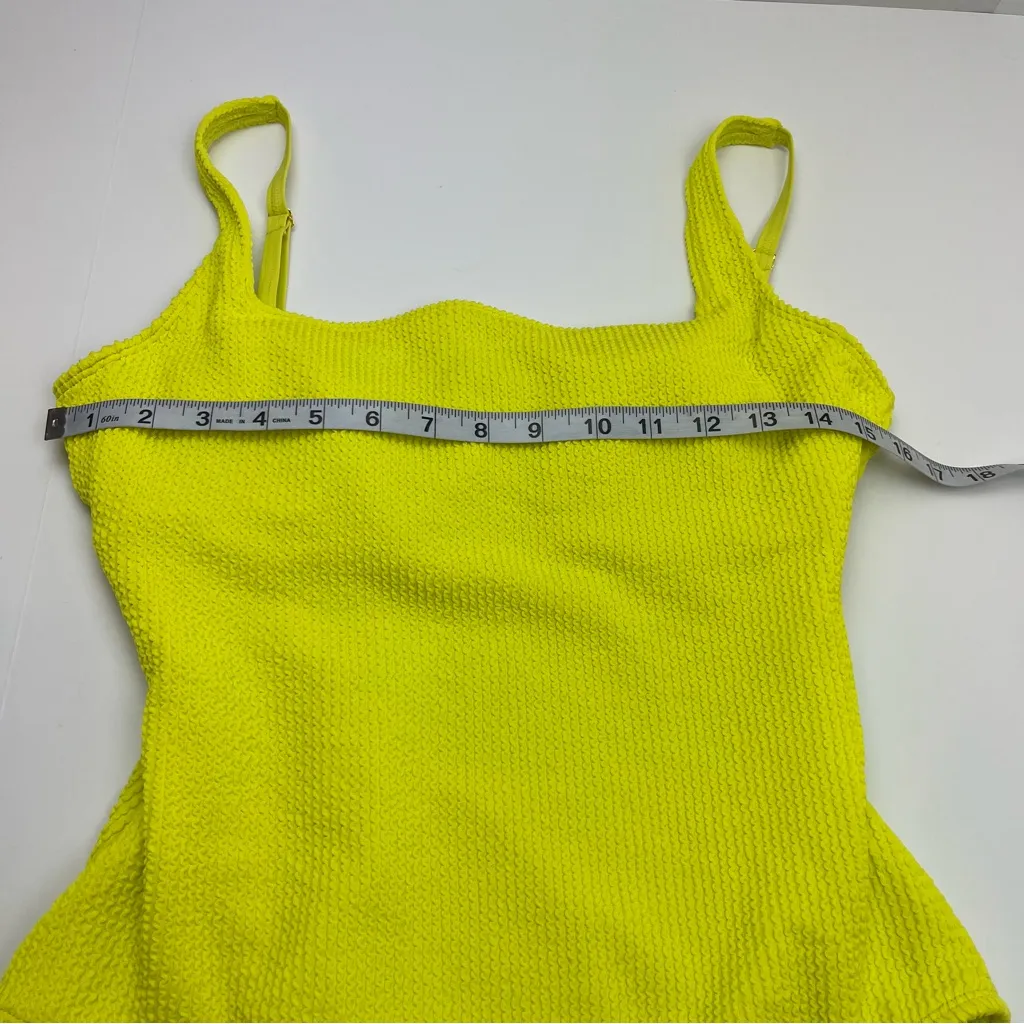 Bleu‎ by Rod Beattie Square Neck One Piece Swimsuit Chartreuse Yellow SZ 12 NEW - Image 9