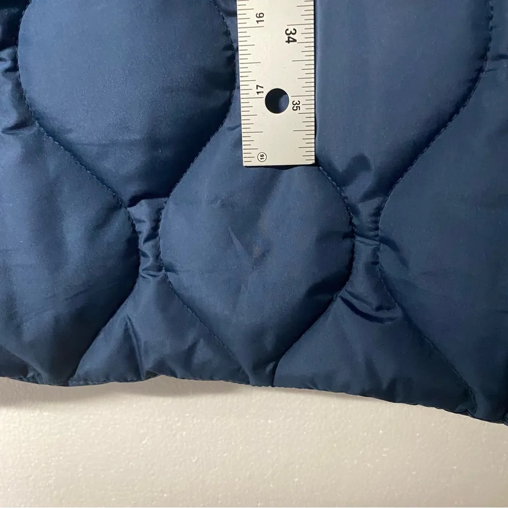 LOGO Lori Goldstein Coat Women Size 3X Blue Quilted Long Full Zip Hooded Jacket - Image 6