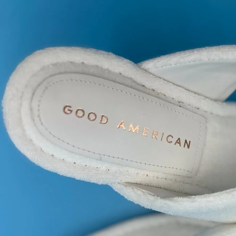 Good American Cinder F*cking Rella Wedge Sandal- White Terry- 10 - Image 7