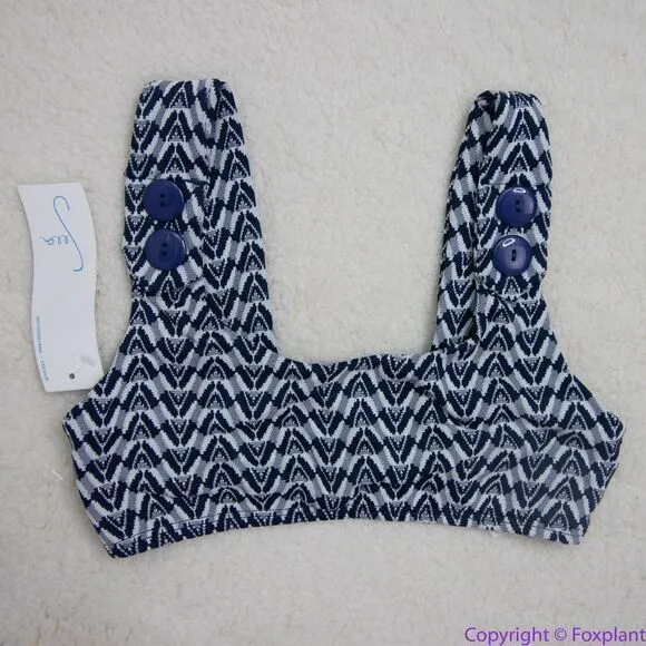 NEW Seea Free People Seea Georgia Surf‎ Top in navy mini chevron, XS Blue - Image 5