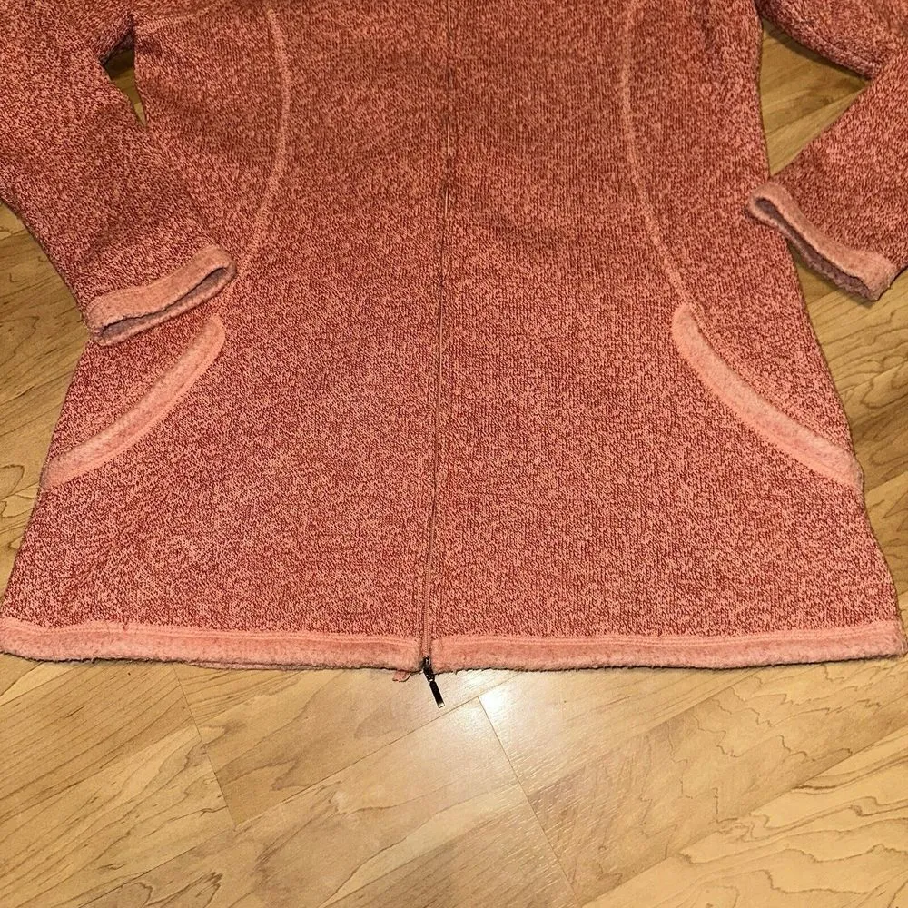 Pure Jill‎ J.Jill Coral Fleece Hoodie Full Zip Orange - Image 2