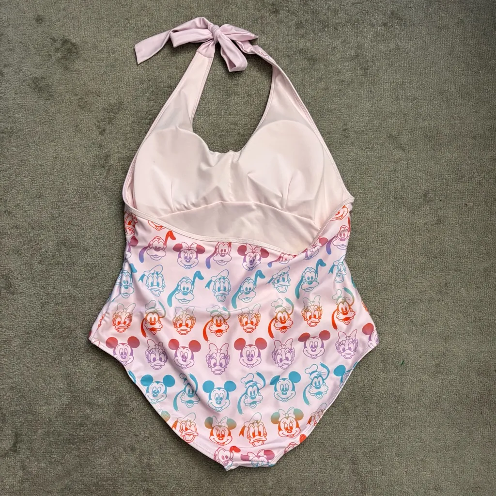 Disney Swimsuit Minnie Mickey Mouse Donald Goofy Tropical One Piece Tank - Image 2